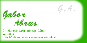 gabor abrus business card